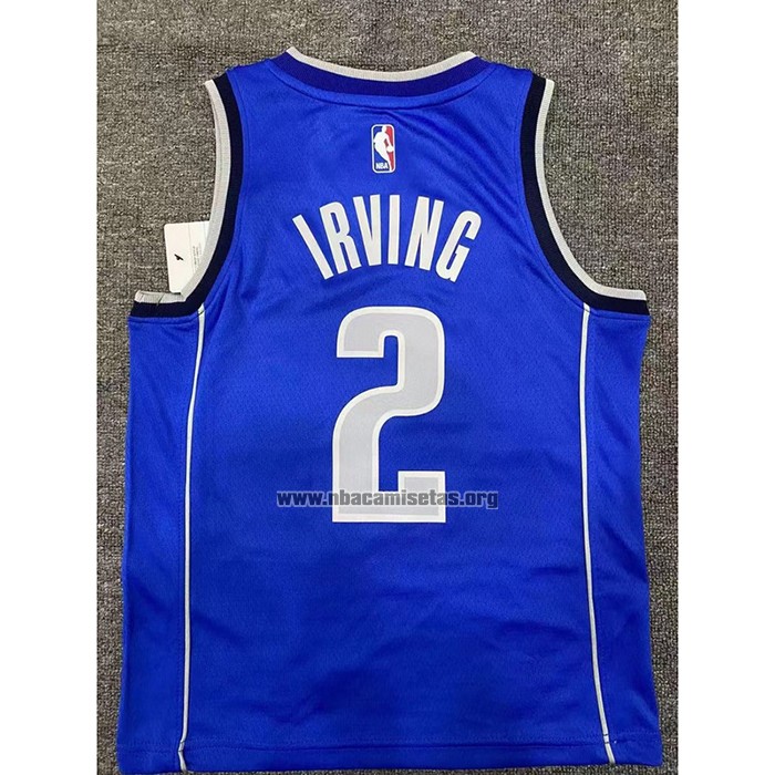 Camiseta Nino Dallas Mavericks Kyrie Irving NO 2 Icon 2022-23 Azul